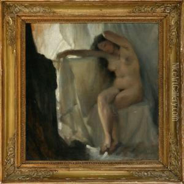 A Nude Oil Painting - Frans Schwartz