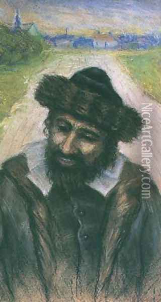 Jew on the Road Oil Painting - Artur Markowicz