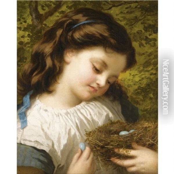 The Birds-nest Oil Painting - Sophie Anderson