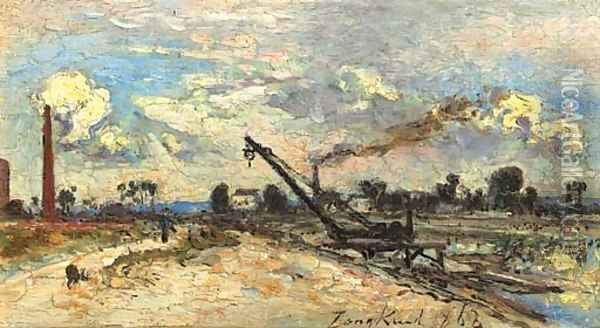 Au bord d'une fleuve Oil Painting - Johan Barthold Jongkind