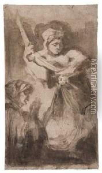 Group Of 4 Drawings Oil Painting - Francisco De Goya y Lucientes