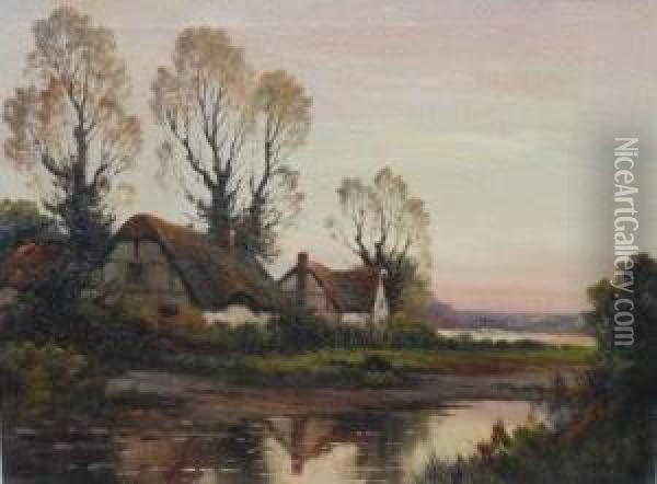 Devon Cottages Oil Painting - Augustus Spencer