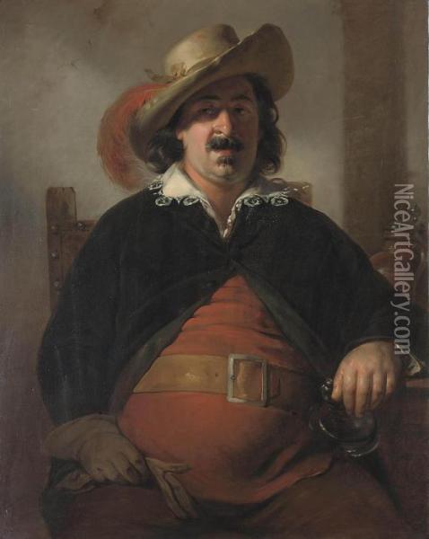 The Painter Ignaz Raffalt As Falstaff Oil Painting - Friedrich Ritter von Amerling