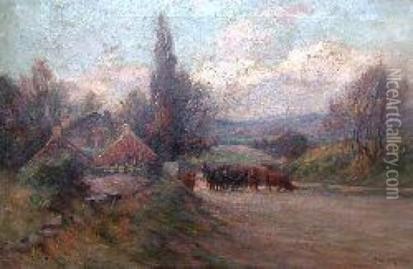 The Herd Coming Home Oil Painting - Joseph Milner