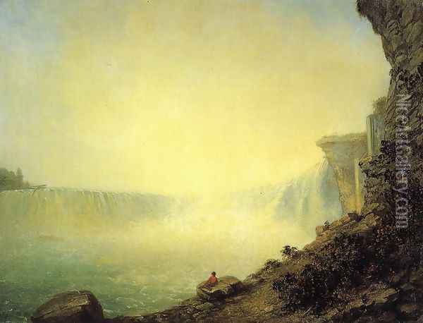The Canadian Side of Niagara Falls, Platform Rock Oil Painting - Rembrandt Peale