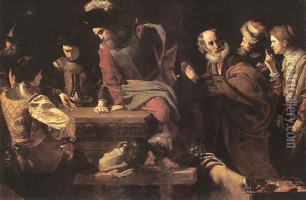 Denial of St Peter c. 1625 Oil Painting - Nicolas Tournier