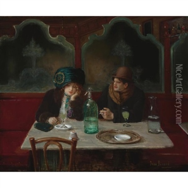 Cafe Society Oil Painting - Jean Beraud
