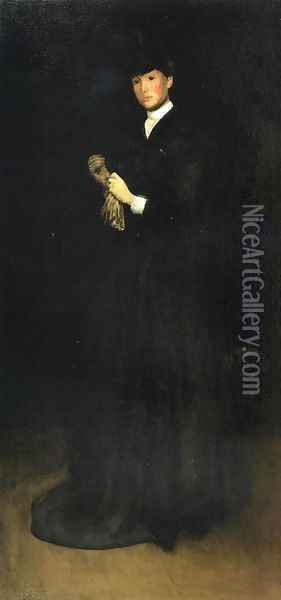 Arrangement in Black, No. 8, Portrait of Mrs. Cassatt Oil Painting - Joseph Rodefer DeCamp