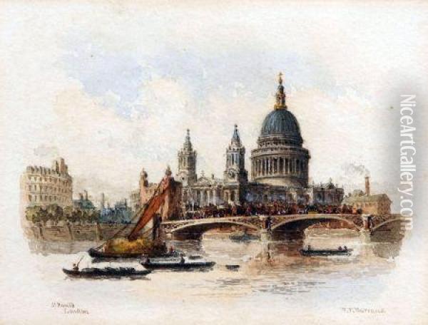 St Pauls London Oil Painting - Francis Philip Barraud