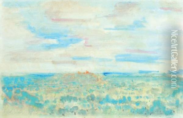 Distant View Of Bridgnorth Oil Painting - Philip Wilson Steer