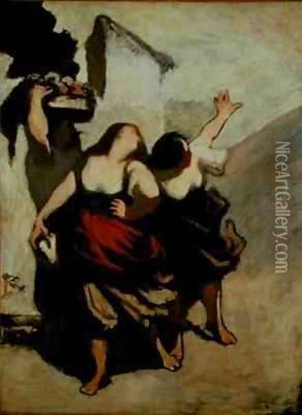 The Ribalds Oil Painting - Honore Daumier