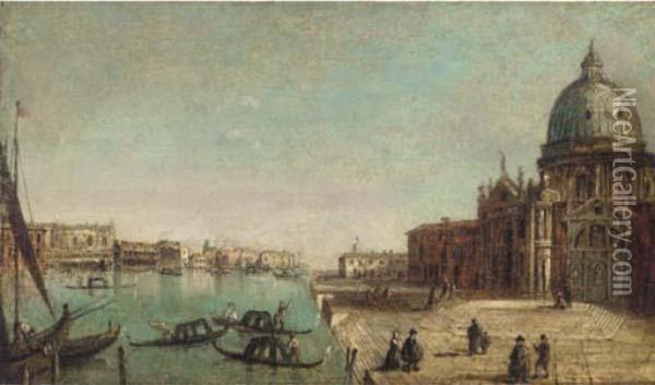 Santa Maria Della Salute; And On The Grand Canal Oil Painting - Francesco Guardi