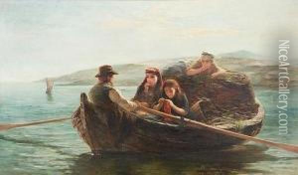 Peat Boat, Shetland (possibly) Oil Painting - William Fleming Vallance