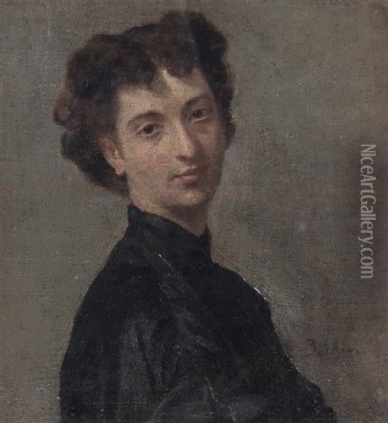 Portrait Of A Woman Oil Painting - Giovanni Boldini