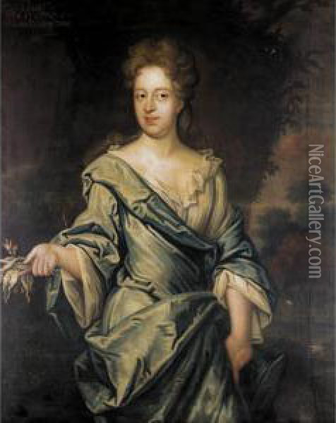 Portrait Of Lilias (d.1675), Daughter Of Alexander, 5
 Lord Elphinstone Oil Painting - David Scougall