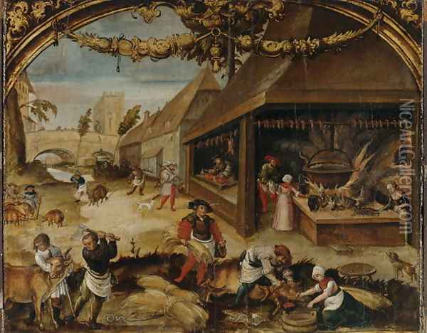 The Month of December, c.1525-26 Oil Painting - Hans Wertinger