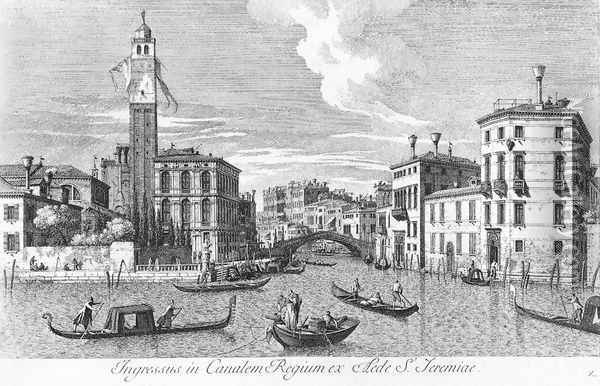 San Geremia and the Entrance of Cannaregio 1735 Oil Painting - Antonio Visentini
