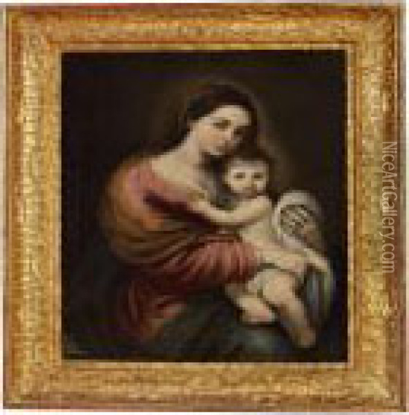 Madonna And Child Oil Painting - Bartolome Esteban Murillo