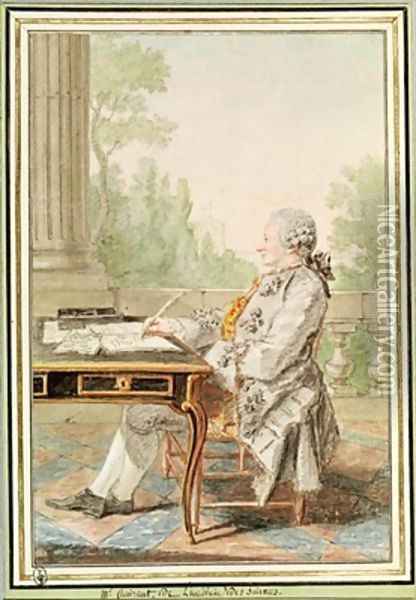 Alexis Claude Clairaut 1713-65 Oil Painting - Louis Carrogis Carmontelle