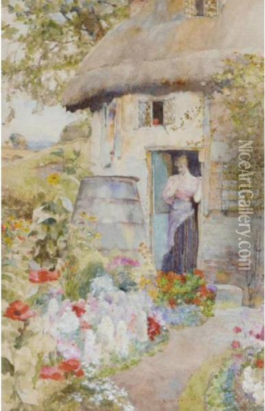 The Cottage Garden Oil Painting - David Woodlock