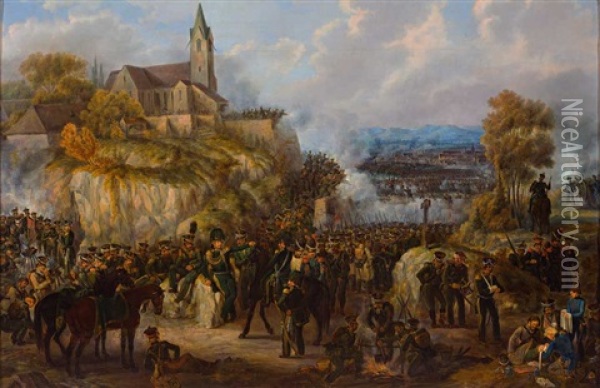 Die Schlacht Von La Suffel Bei Souffelweyersheim Nahe Strasburg Oil Painting - Johann Baptist Pflug