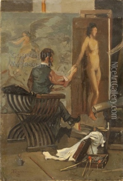 Senza Titolo Oil Painting - Giacomo Grosso