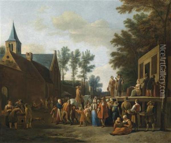 A View Of A Town Oil Painting - Gerrit Adriaensz Berckheyde