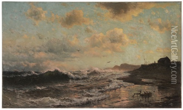 Early Morning Rough Seas Oil Painting - Mauritz Frederick Hendrick de Haas