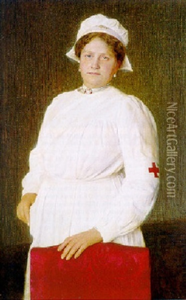 Portrait Der Erzherzogin Maria Josepha Oil Painting - Tom von Dreger