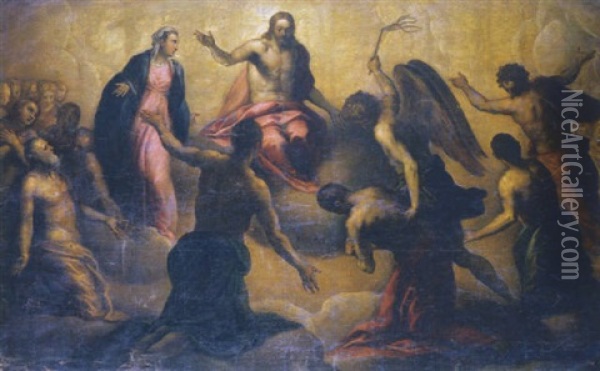 Le Christ Au Jugement Dernier Oil Painting - Jacopo Palma il Giovane