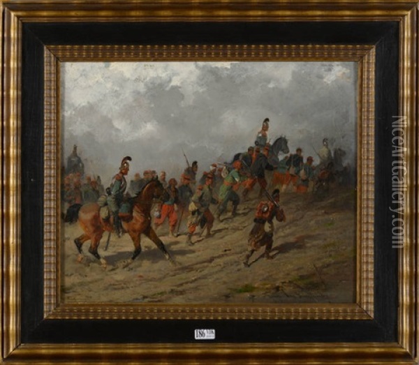 Prisonniers Francais Durant La Guerre De 1870 Oil Painting - Joseph Van Severdonck