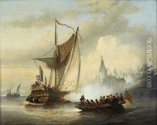 The Dutch Are Defeating Antwerp Oil Painting - Wijnand Jan Joseph Nuyen