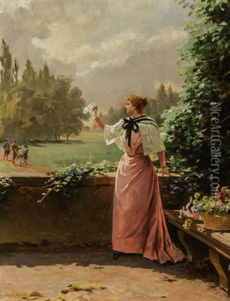 A Hunter Returning Home Oil Painting - Louis Emile Adan