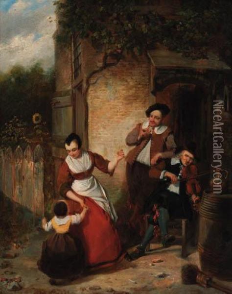 A Merry Jig Oil Painting - Pieter Gerardus Bernhard