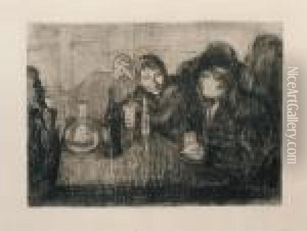 Christiana - Boheme I Oil Painting - Edvard Munch