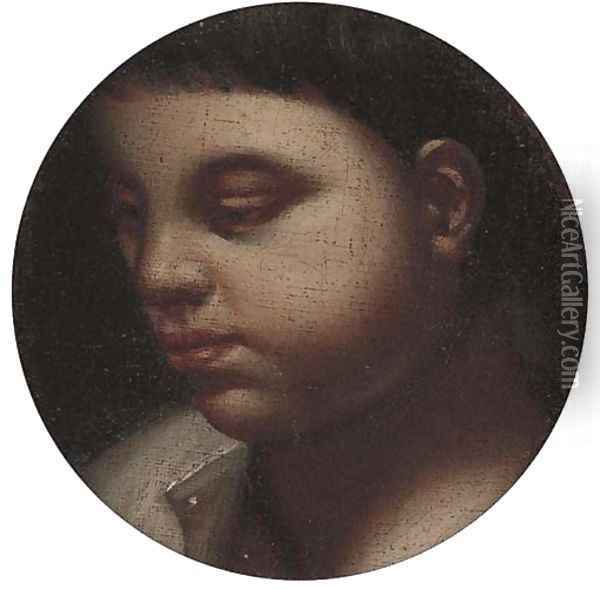 The head of a young boy Oil Painting - Francesco Da Ponte, Called Francesco Bassano