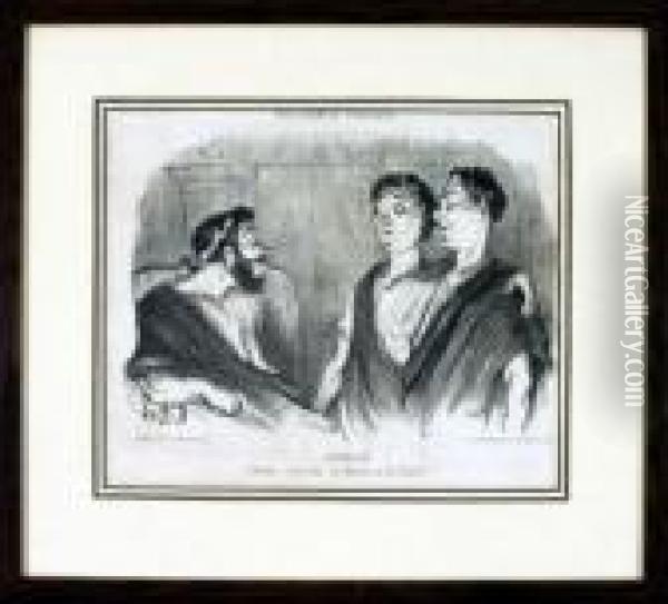 Karikatur - Heraclius Oil Painting - Honore Daumier
