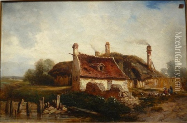Chaumiere Normande Oil Painting - Jules Coignet