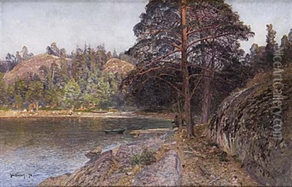 Skargardsvik Oil Painting - Johan Kindborg