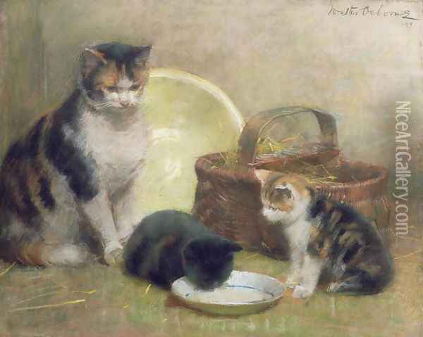 Cat and Kittens, 1889 Oil Painting - Walter Frederick Osborne