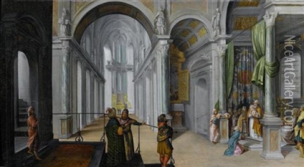 Jesus Bei Simeon Im Tempel Oil Painting - Paul Juvenel the Elder