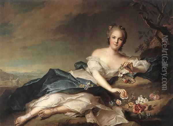 Henriette of France as Flora Oil Painting - Jean-Marc Nattier