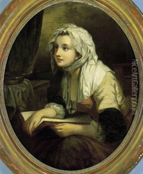 Lesendes Madchen Oil Painting - Jean Baptiste Greuze