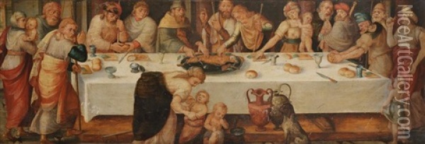 La Premiere Paque Juive Oil Painting - Frans Floris the Elder