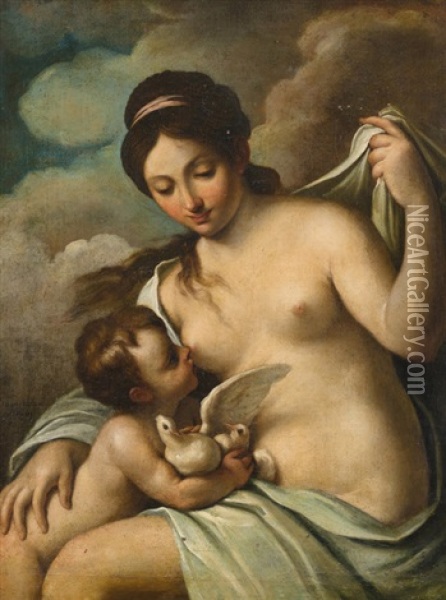 Venus Und Cupido Oil Painting - Carlo Cignani