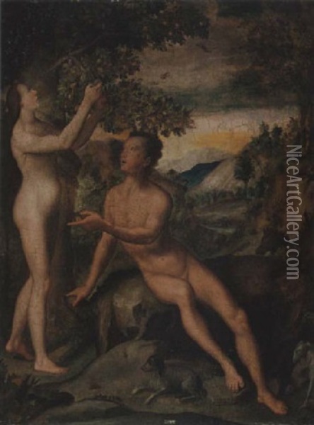 The Temptation Of Adam Oil Painting - Giovanni (Il Cosci) Balducci