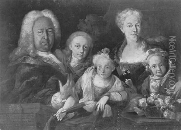 Portrait Of Charles Vi And Maria Theresia And Members Of The Royal Family Oil Painting - Jakob Karl Stauder