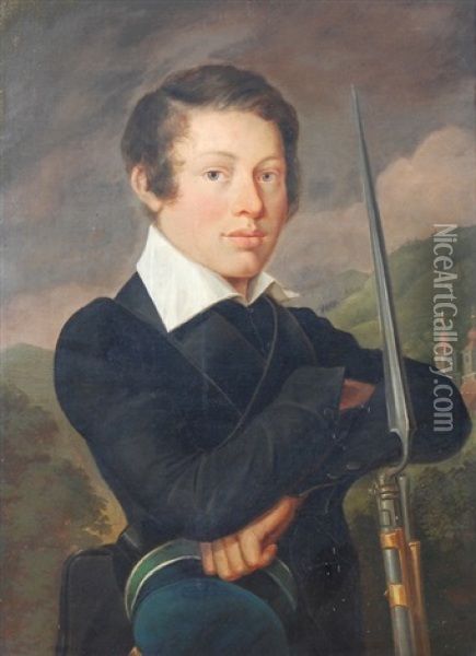 Portrait Von Carl Jos. Meyer, Geb. 1821, In Hof Lichtensteig Oil Painting - Johannes Weiss