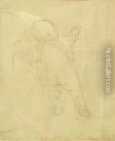 Standing Infant, Seen From Behind Oil Painting - Peter Fendi