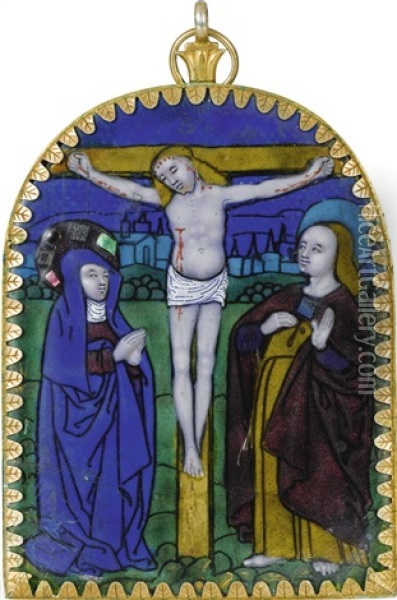 Crucifixion, With The Virgin And St. John Oil Painting - Leonard Nardon Penicaud